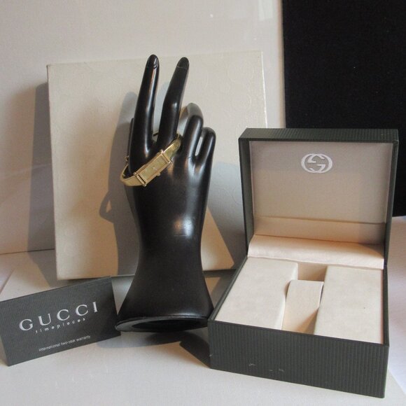 Vintage, Gucci 1500L, Ladies Watch, 18K GF, Bangle, Circa 2000, Swiss - Picture 3 of 13